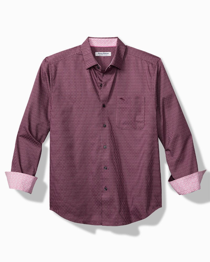 Big & Tall Sarasota Stretch Ventura Isles IslandZone® Stripe Shirt Grape Wine | Tommy Bahama Trusted - Big & Tall Sarasota Stretch Ventura Isles IslandZone® Stripe Shirt
