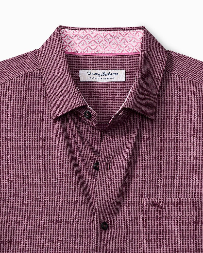 Big & Tall Sarasota Stretch Ventura Isles IslandZone® Stripe Shirt Grape Wine | Tommy Bahama Trusted - Big & Tall Sarasota Stretch Ventura Isles IslandZone® Stripe Shirt
