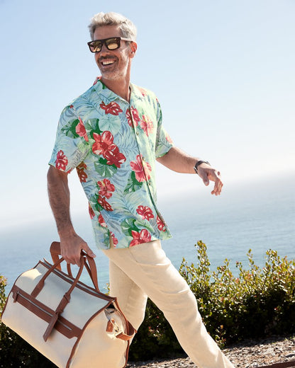Big & Tall Fridas Garden Silk Camp Shirt Morning Sky | Tommy Bahama Classic - Big & Tall Fridas Garden Silk Camp Shirt
