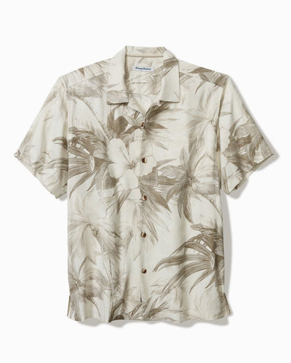 Big & Tall Flora Oasis IslandZone® Camp Shirt Pure Khaki | Tommy Bahama Exclusive - Big & Tall Flora Oasis IslandZone® Camp Shirt