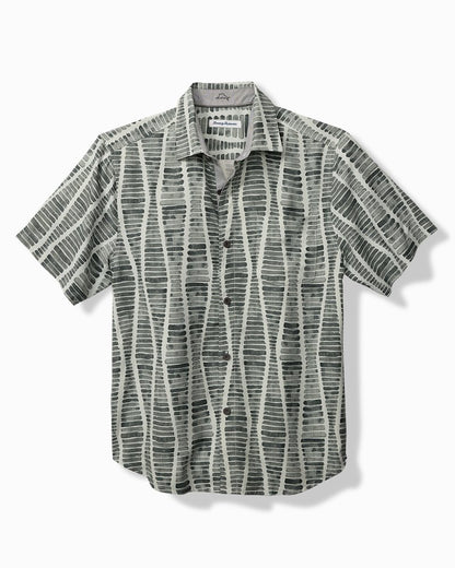 Big & Tall Boardwalk Blues Silk Camp Shirt Carbon Grey | Tommy Bahama New - Big & Tall Boardwalk Blues Silk Camp Shirt