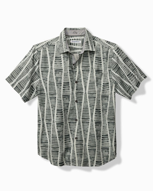 Big & Tall Boardwalk Blues Silk Camp Shirt Carbon Grey | Tommy Bahama New - Big & Tall Boardwalk Blues Silk Camp Shirt