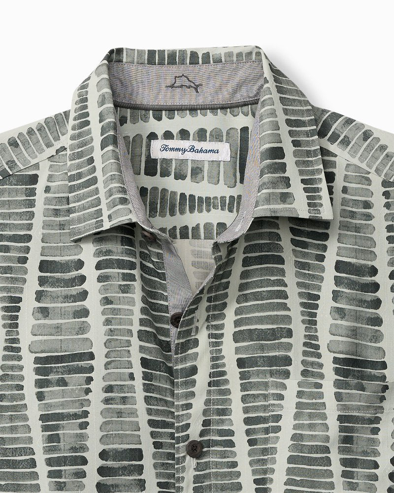 Big & Tall Boardwalk Blues Silk Camp Shirt Carbon Grey | Tommy Bahama New - Big & Tall Boardwalk Blues Silk Camp Shirt