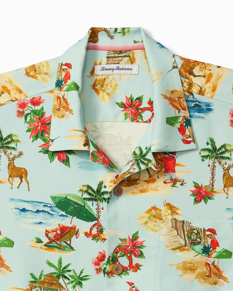 Big & Tall Santa Shores Silk Camp Shirt Light Sky | Tommy Bahama Latest - Big & Tall Santa Shores Silk Camp Shirt