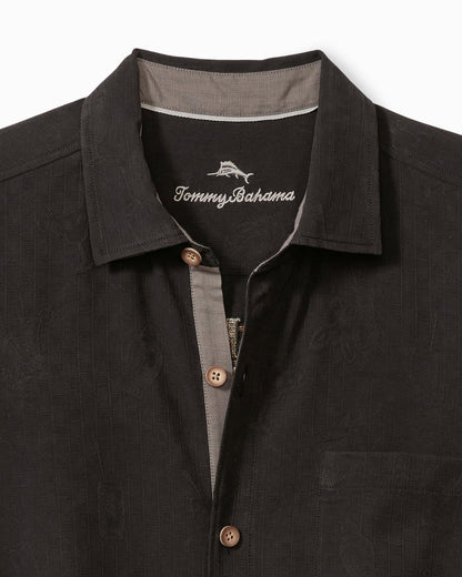 Big & Tall Call Me Old Fashioned Silk Camp Shirt Black | Tommy Bahama Sale - Big & Tall Call Me Old Fashioned Silk Camp Shirt