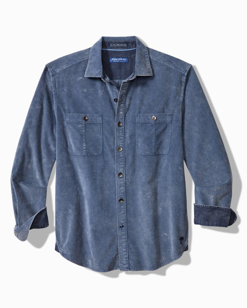 Big & Tall Coastline Cord Stretch Sun Fade Double-Pocket Shirt Bering Blue | Tommy Bahama Everyday - Big & Tall Coastline Cord Stretch Sun Fade Double-Pocket Shirt