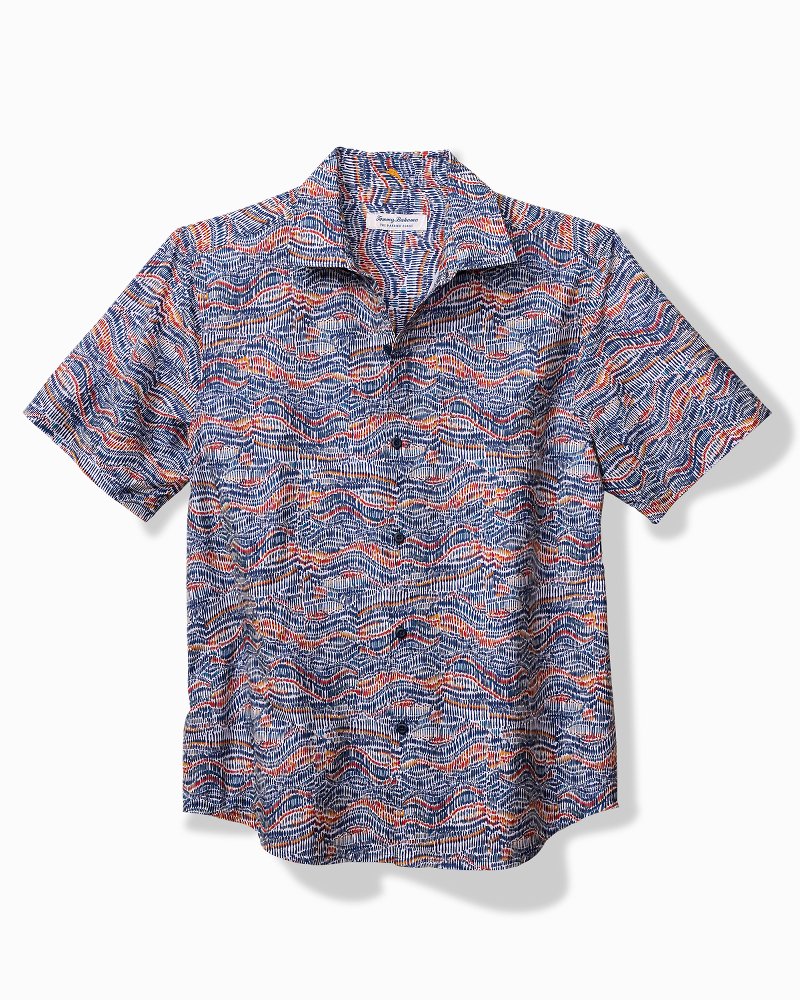 Big & Tall Bahama Coast Monte Rio Geo IslandZone® Shirt Summer Grey | Tommy Bahama Premium - Big & Tall Bahama Coast Monte Rio Geo IslandZone® Shirt