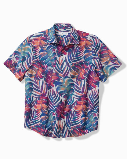 Big & Tall Bahama Coast Monarch Monstera IslandZone® Shirt Summer Grey | Tommy Bahama Everyday - Big & Tall Bahama Coast Monarch Monstera IslandZone® Shirt