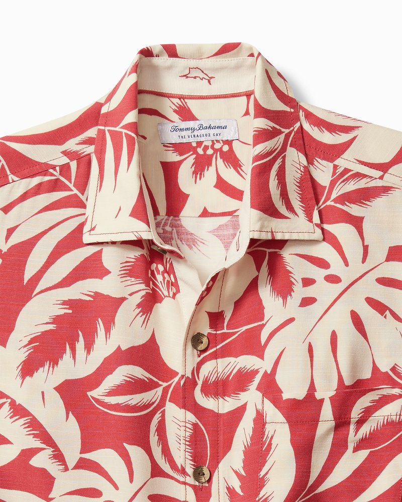 Big & Tall Veracruz Cay Lindavista Leaves Short-Sleeve Shirt Dark Havana | Tommy Bahama Smart Buy - Big & Tall Veracruz Cay Lindavista Leaves Short-Sleeve Shirt