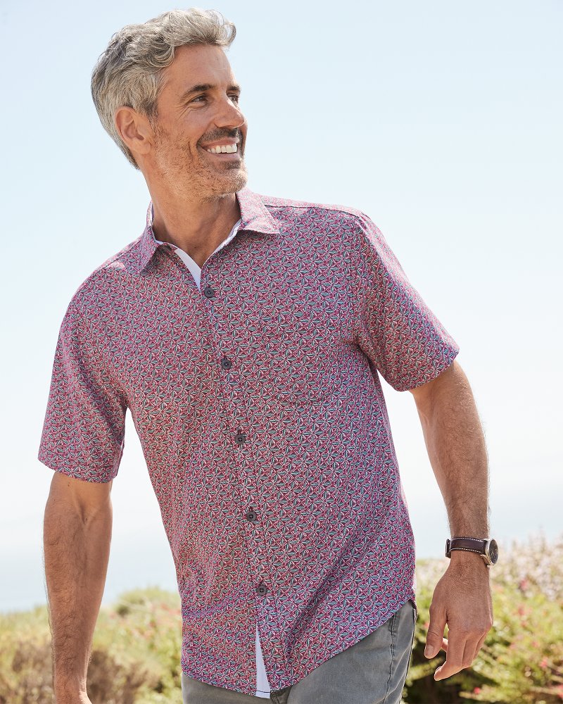 Big & Tall Coconut Point Beachcomber Geo IslandZone® Camp Shirt After Dark | Tommy Bahama Popular - Big & Tall Coconut Point Beachcomber Geo IslandZone® Camp Shirt