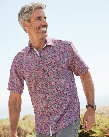 Big & Tall Coconut Point Beachcomber Geo IslandZone® Camp Shirt After Dark | Tommy Bahama Popular - Big & Tall Coconut Point Beachcomber Geo IslandZone® Camp Shirt