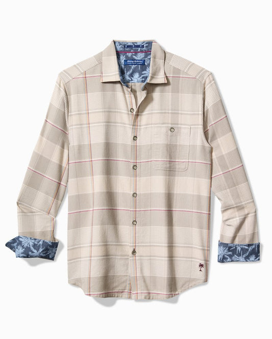 Big & Tall Canyon Beach Pebble Cay Plaid Stretch Flannel Shirt Feather Down | Tommy Bahama Trending - Big & Tall Canyon Beach Pebble Cay Plaid Stretch Flannel Shirt