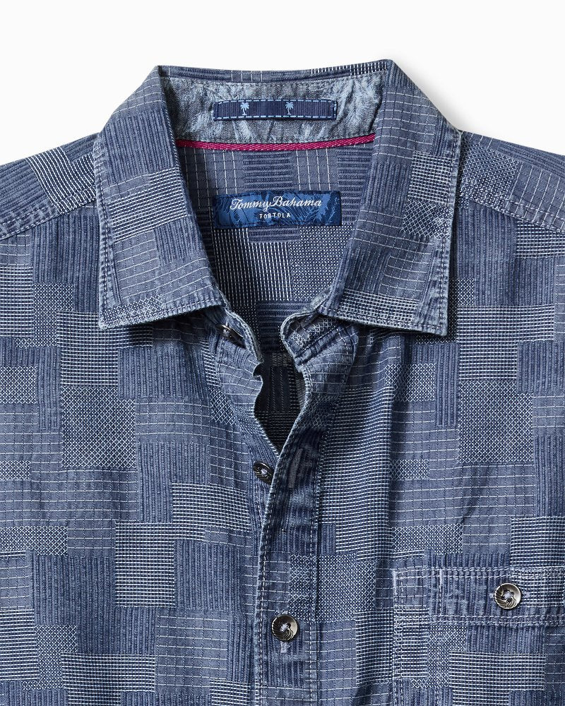 Big & Tall Paradise Patchwork Long-Sleeve Shirt Blue Jean | Tommy Bahama Deals - Big & Tall Paradise Patchwork Long-Sleeve Shirt