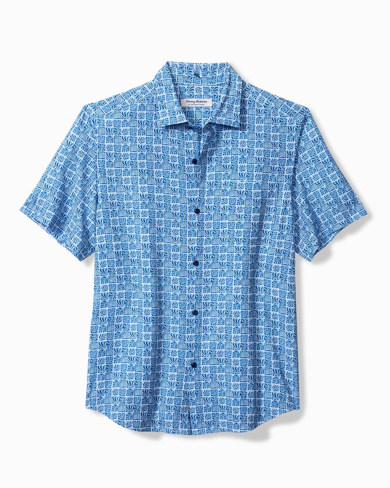 Big & Tall Bahama Coast Cozumel Tiles IslandZone® Shirt Dew Drop | Tommy Bahama Top Pick - Big & Tall Bahama Coast Cozumel Tiles IslandZone® Shirt