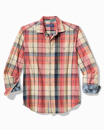 Big & Tall Sunwash Check Long-Sleeve Shirt Radish | Tommy Bahama Recommended - Big & Tall Sunwash Check Long-Sleeve Shirt