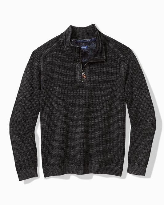 Big & Tall Sunbreak Half-Zip Sweater Black | Tommy Bahama Popular - Big & Tall Sunbreak Half-Zip Sweater