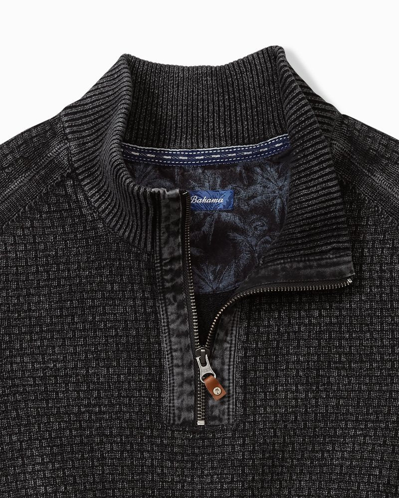 Big & Tall Sunbreak Half-Zip Sweater Black | Tommy Bahama Popular - Big & Tall Sunbreak Half-Zip Sweater