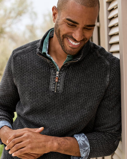 Big & Tall Sunbreak Half-Zip Sweater Black | Tommy Bahama Popular - Big & Tall Sunbreak Half-Zip Sweater