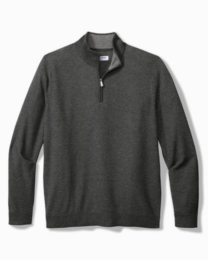 Big & Tall Coolside Legend Half-Zip IslandZone® Sweater Grey Mist | Tommy Bahama Best Price - Big & Tall Coolside Legend Half-Zip IslandZone® Sweater