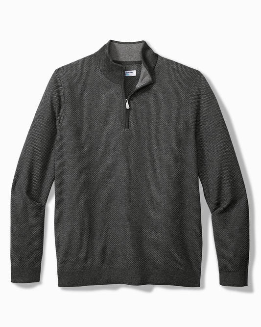 Big & Tall Coolside Legend Half-Zip IslandZone® Sweater Grey Mist | Tommy Bahama Best Price - Big & Tall Coolside Legend Half-Zip IslandZone® Sweater