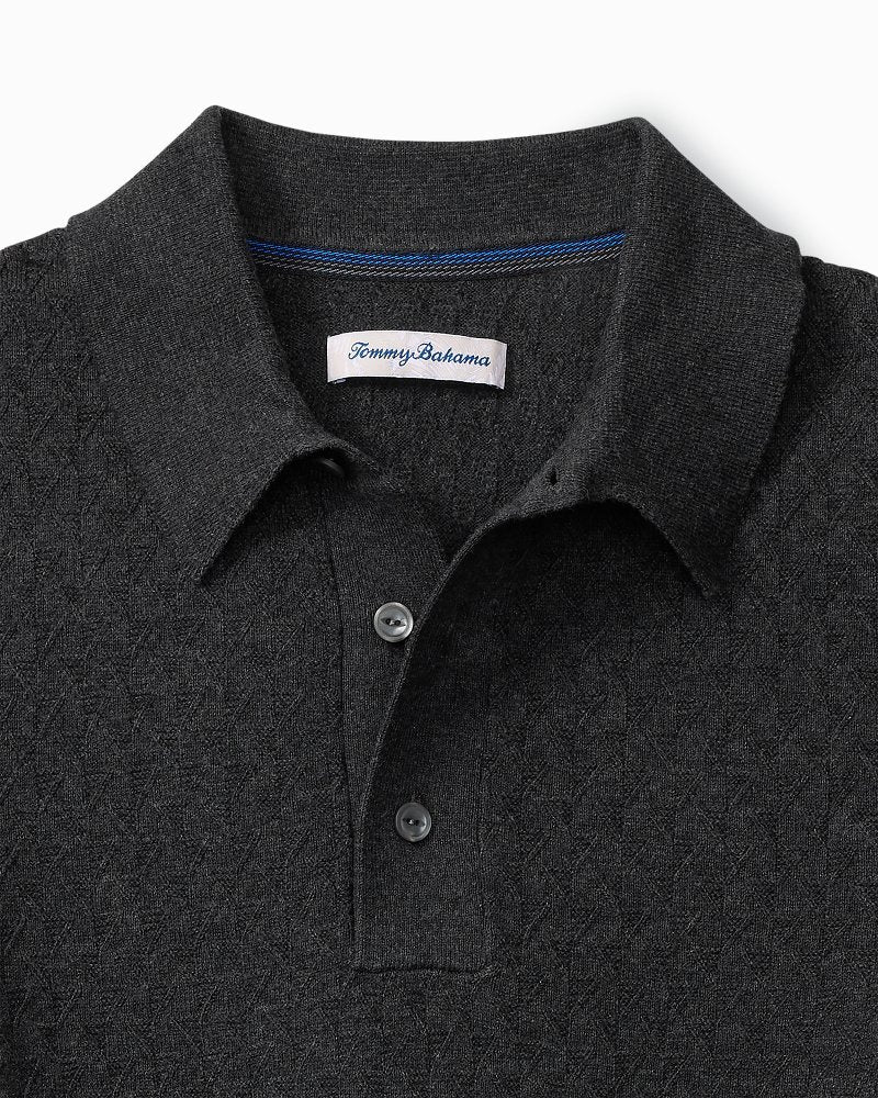 Big & Tall Capital Cable Sweater Polo Black | Tommy Bahama Discount - Big & Tall Capital Cable Sweater Polo