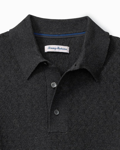 Big & Tall Capital Cable Sweater Polo Black | Tommy Bahama Discount - Big & Tall Capital Cable Sweater Polo