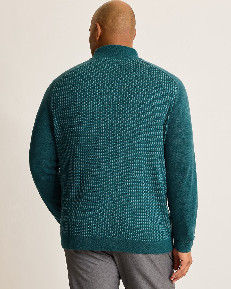 Big & Tall Coastal Shores Half-Zip Sweater Seaway | Tommy Bahama Best Seller - Big & Tall Coastal Shores Half-Zip Sweater