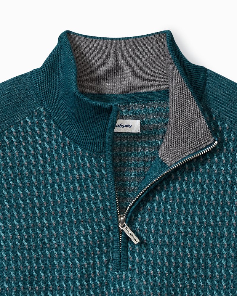 Big & Tall Coastal Shores Half-Zip Sweater Seaway | Tommy Bahama Best Seller - Big & Tall Coastal Shores Half-Zip Sweater