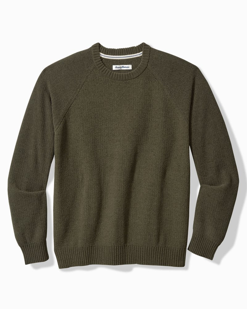 Big & Tall Shoreline Crew Sweater Forest Night | Tommy Bahama Deals - Big & Tall Shoreline Crew Sweater