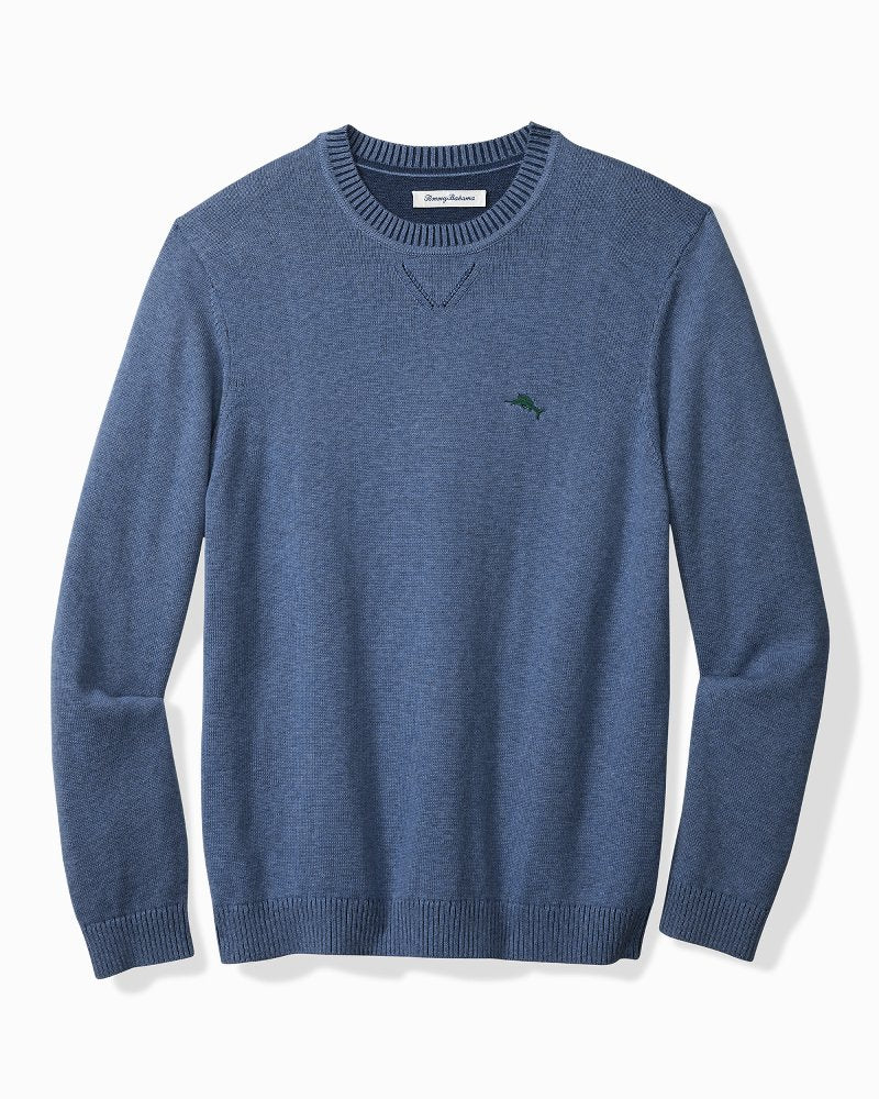 Big & Tall Marlin Luxe Crew Sweater Dutch Blue Hthr | Tommy Bahama Trending - Big & Tall Marlin Luxe Crew Sweater