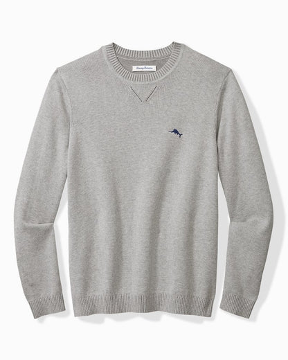 Big & Tall Marlin Luxe Crew Sweater Light Grey Heather | Tommy Bahama Latest - Big & Tall Marlin Luxe Crew Sweater