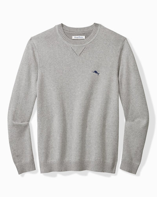 Big & Tall Marlin Luxe Crew Sweater Light Grey Heather | Tommy Bahama Latest - Big & Tall Marlin Luxe Crew Sweater
