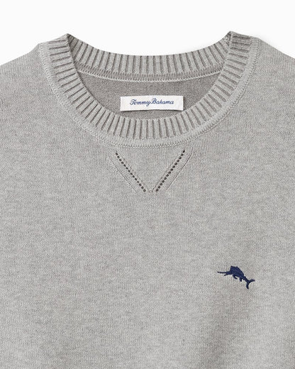 Big & Tall Marlin Luxe Crew Sweater Light Grey Heather | Tommy Bahama Latest - Big & Tall Marlin Luxe Crew Sweater