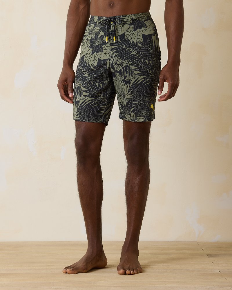 Big & Tall Baja Santiago Palms Boardshorts Black | Tommy Bahama Great Value - Big & Tall Baja Santiago Palms Boardshorts