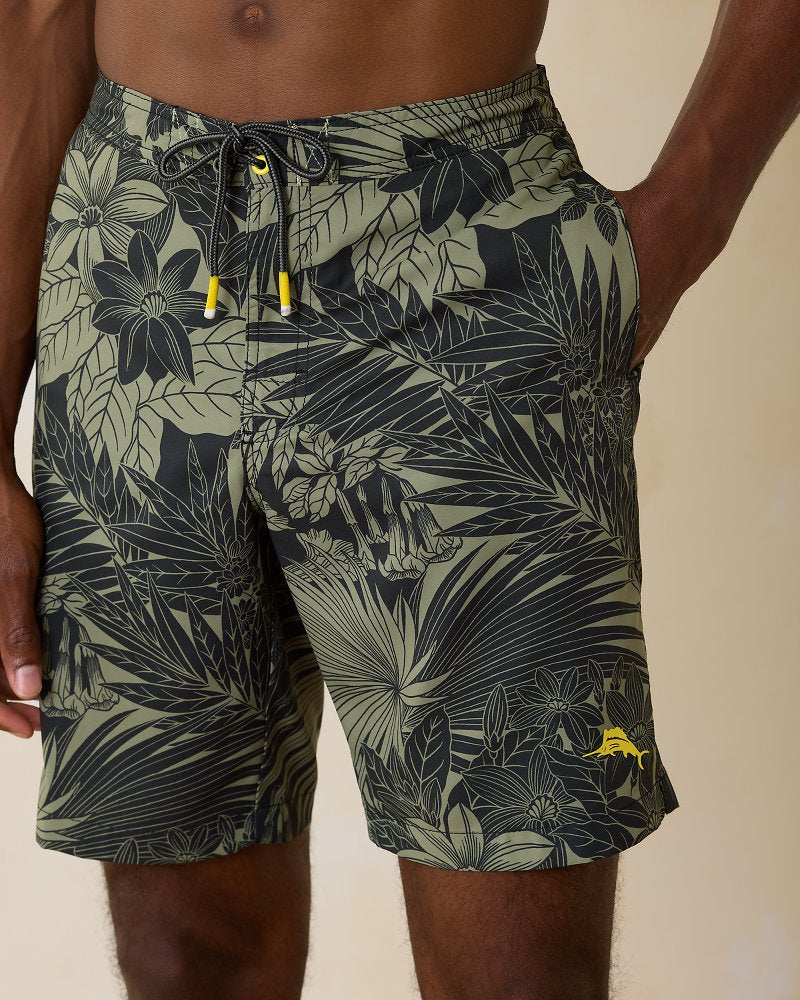 Big & Tall Baja Santiago Palms Boardshorts Black | Tommy Bahama Great Value - Big & Tall Baja Santiago Palms Boardshorts