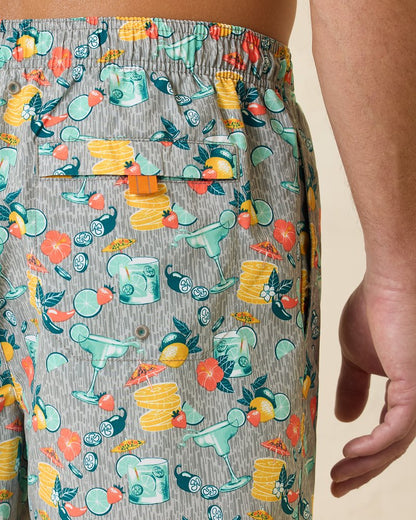 Big & Tall Naples Tales of a Cocktail Swim Trunks Concrete Grey | Tommy Bahama Great Value - Big & Tall Naples Tales of a Cocktail Swim Trunks