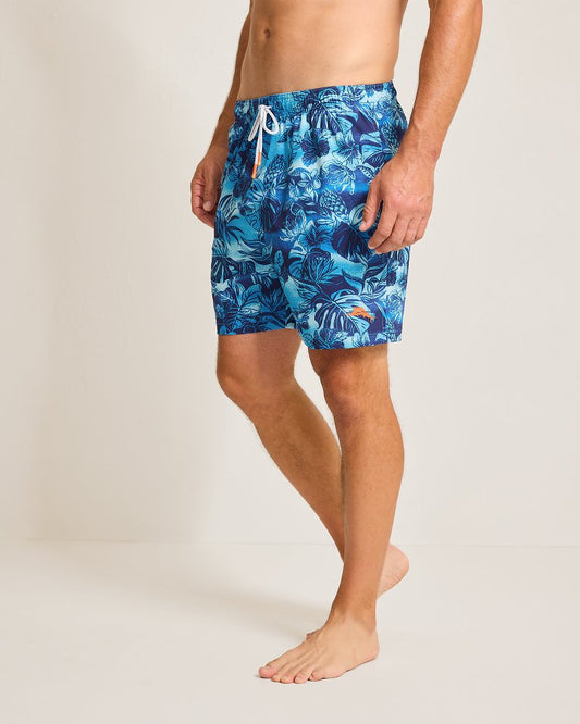 Big & Tall Naples Ocean Escape Swim Trunks Eclipse | Tommy Bahama Recommended - Big & Tall Naples Ocean Escape Swim Trunks