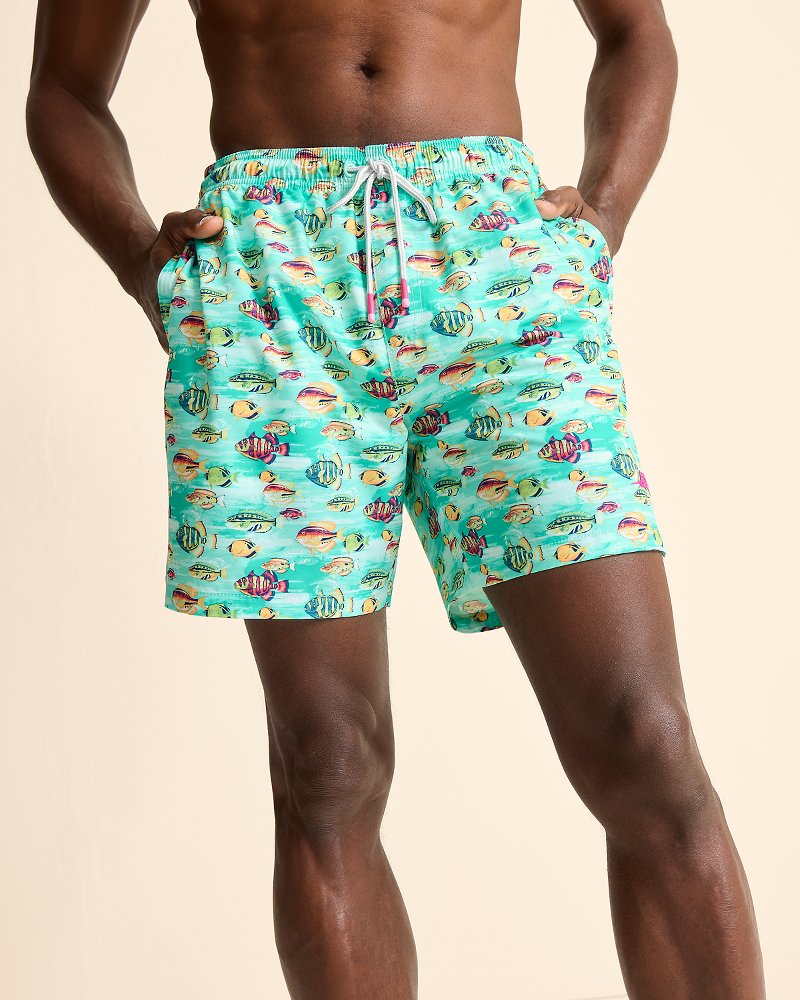 Big & Tall Naples Fintastic Swim Trunks Kohala Teal | Tommy Bahama Premium - Big & Tall Naples Fintastic Swim Trunks