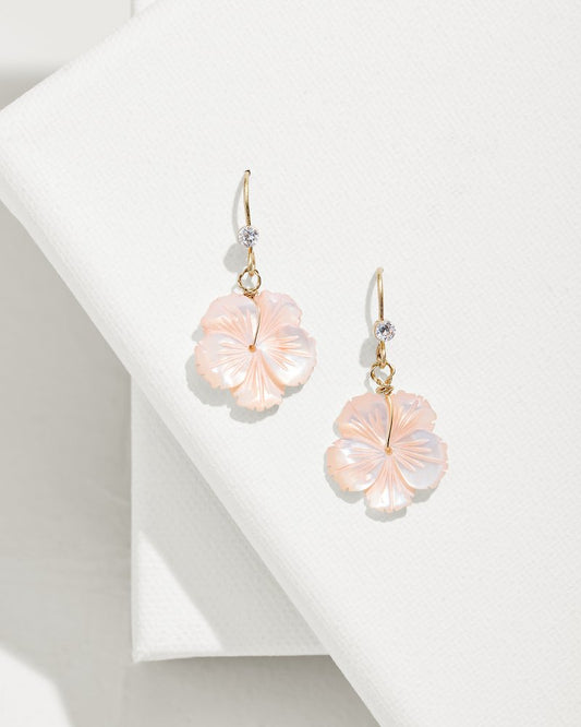 Tropical Blooms Coral Hibiscus Dangle Earrings Pink | Tommy Bahama Trending - Tropical Blooms Coral Hibiscus Dangle Earrings