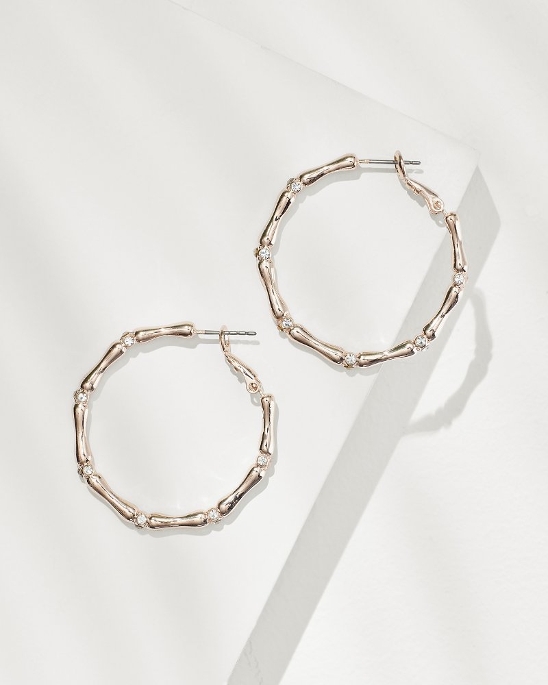 Island Essence Rose Gold Bamboo Hoop Earrings Rose Gold | Tommy Bahama Classic - Island Essence Rose Gold Bamboo Hoop Earrings