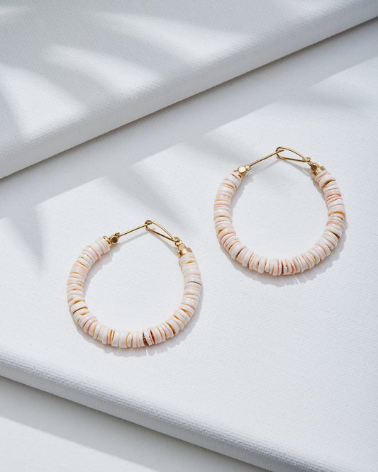 Sanibel Island Heishi Shell Hoop Earrings Pink | Tommy Bahama Latest - Sanibel Island Heishi Shell Hoop Earrings