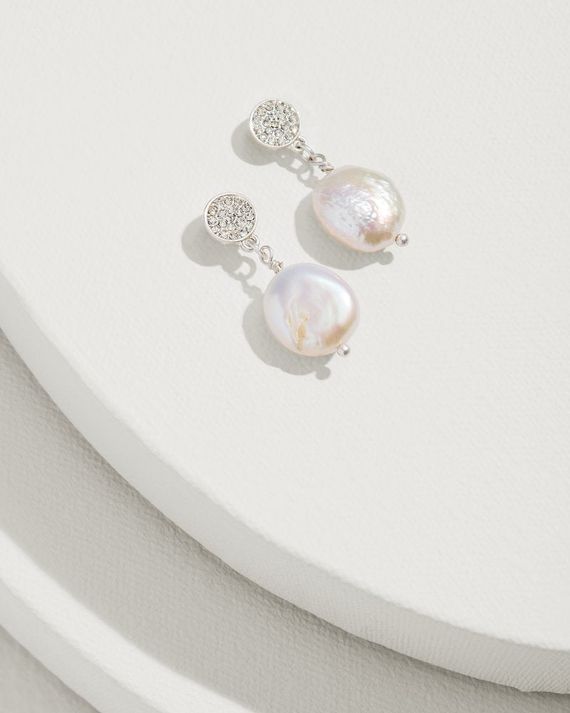 Marco Island Freshwater Pearl Drop Earrings Silver | Tommy Bahama Latest - Marco Island Freshwater Pearl Drop Earrings