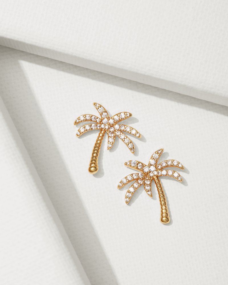 Kihei Collection Palm Tree Stud Earrings Gold | Tommy Bahama Trusted - Kihei Collection Palm Tree Stud Earrings