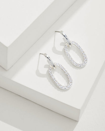Sanibel Island Crystal Link Drop Earrings Silver | Tommy Bahama Hot Sale - Sanibel Island Crystal Link Drop Earrings
