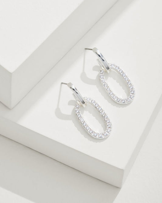 Sanibel Island Crystal Link Drop Earrings Silver | Tommy Bahama Hot Sale - Sanibel Island Crystal Link Drop Earrings