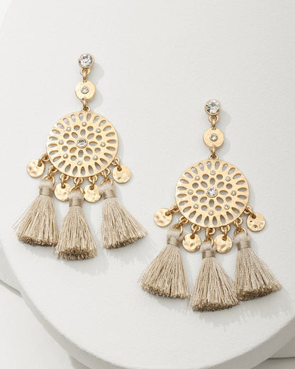 Madeira Tassel Statement Earrings Gold | Tommy Bahama New - Madeira Tassel Statement Earrings