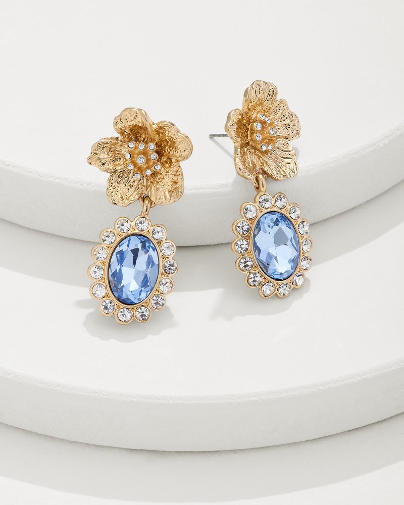 Tidal Treasure Floral Statement Drop Earrings Gold | Tommy Bahama Quality - Tidal Treasure Floral Statement Drop Earrings