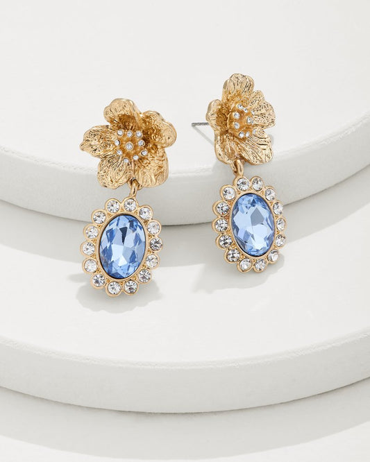Tidal Treasure Floral Statement Drop Earrings Gold | Tommy Bahama Quality - Tidal Treasure Floral Statement Drop Earrings