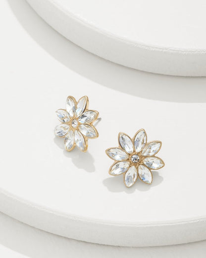 Tidal Treasure Floral Stud Earrings Gold | Tommy Bahama Quality - Tidal Treasure Floral Stud Earrings