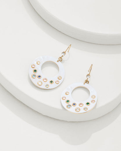 Tidal Treasure Mother of Pearl Disc Statement Earrings Gold | Tommy Bahama Exclusive - Tidal Treasure Mother of Pearl Disc Statement Earrings